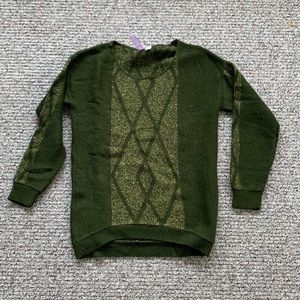 Green and gold sweater